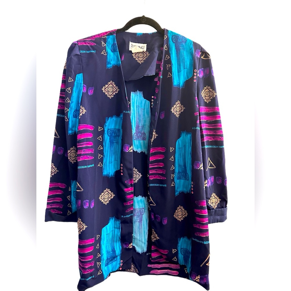 Kensington Square Size 14 Vintage Multicolor Blazer
